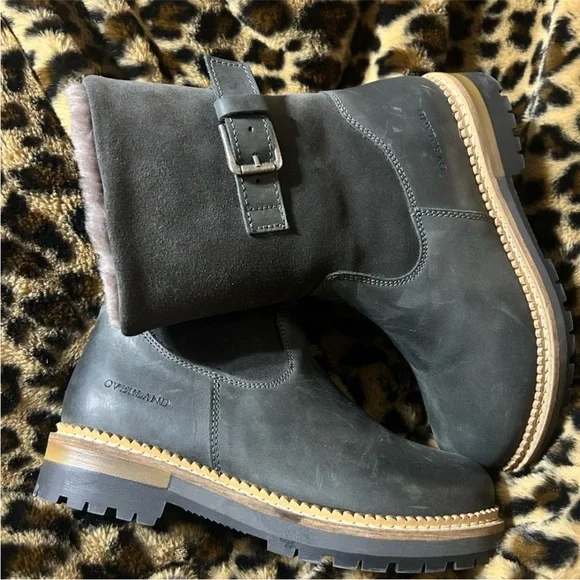 Overland Black Leather Boots with Buckle NWOT - Picture 4 of 9